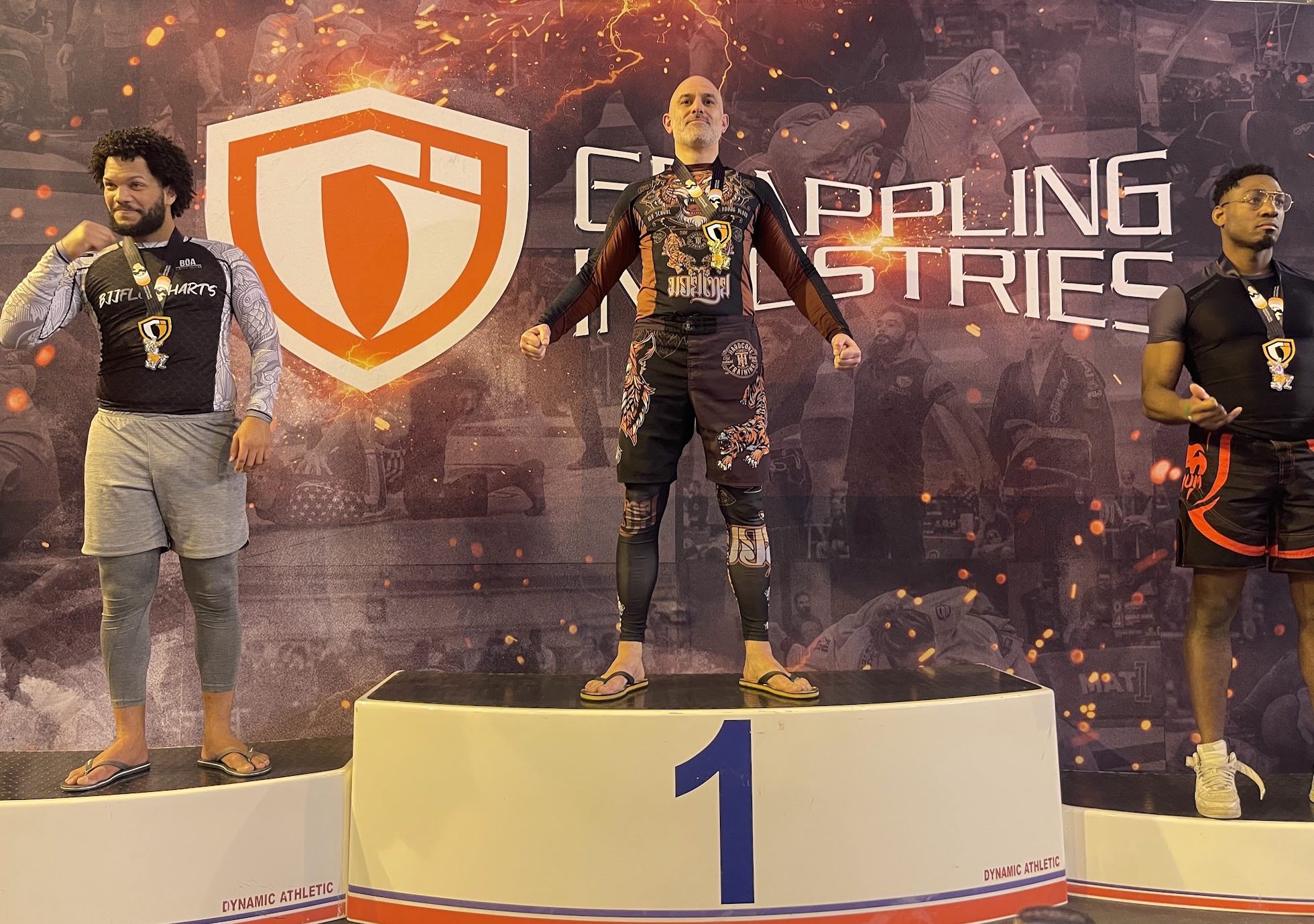 Marcos Vilchez on podium